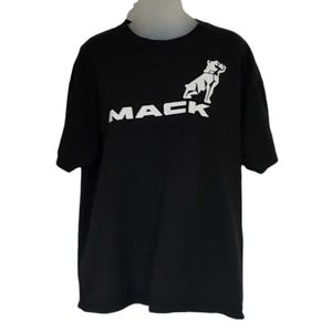 Mack 100% Cotton Mens Trucking Black & White Tee Shirt HANES Beefy Large
